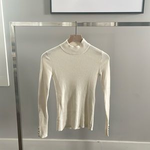 Sezane Ribbed Long Sleeve Tee (S)